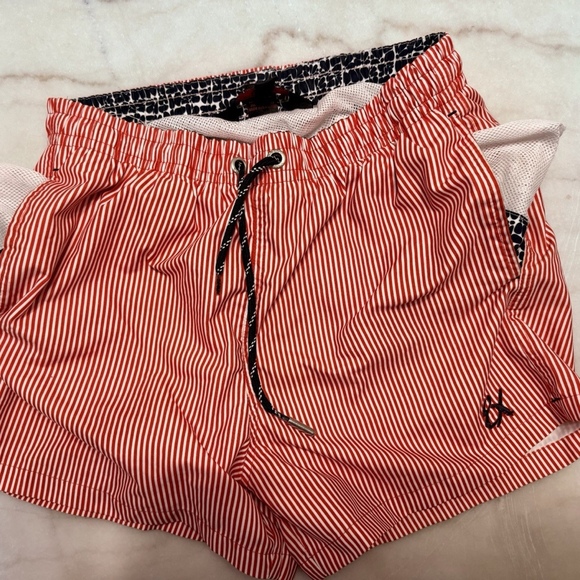 Eight X Lined Shorts, Sz Small; red striped hybrid shorts - Picture 2 of 7